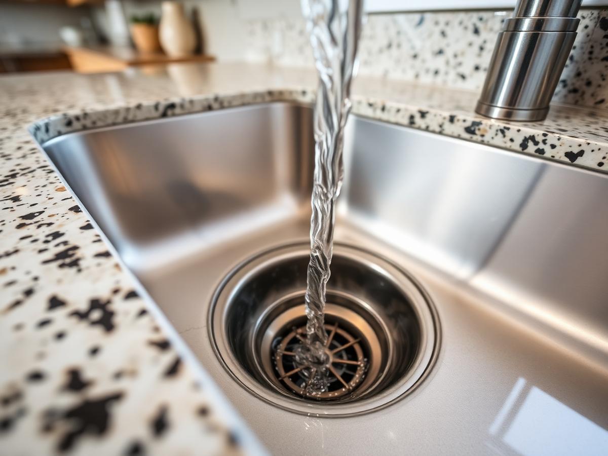 Clean kitchen drain in a modern Arizona home