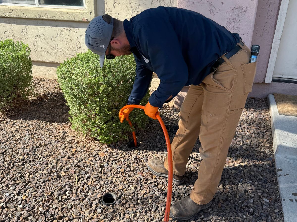 Water Pros hydro jetter scouring a sewer line in Gilbert