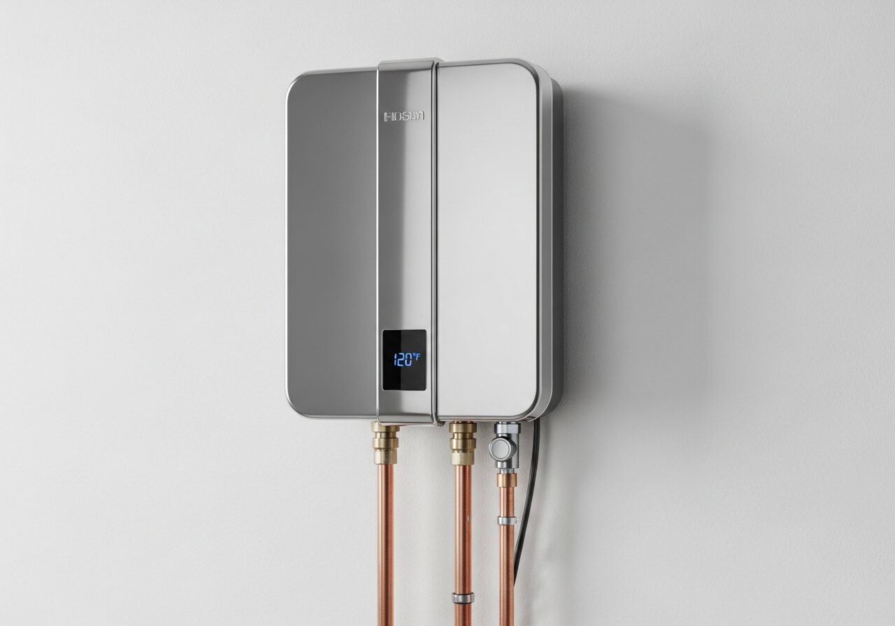 Tankless water heater install in progress at a Gilbert home
